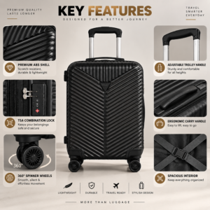 Black color Wonder ABS Luggage
